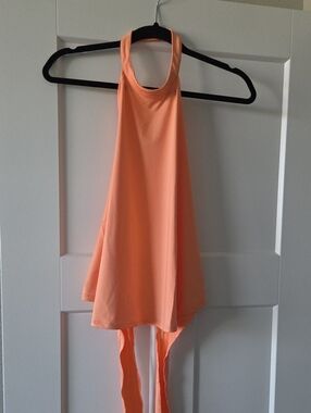 KIAVA Women's Peach Halter Tie-Back Tank Top